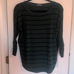 Green striped dolman sleeve top